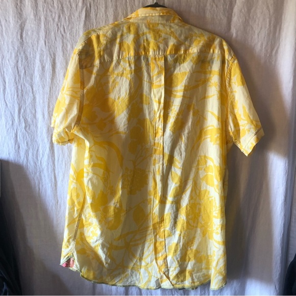 Georg Roth Los Angeles yellow Hawaiian pattern decorative floral accent short XL - Picture 6 of 10
